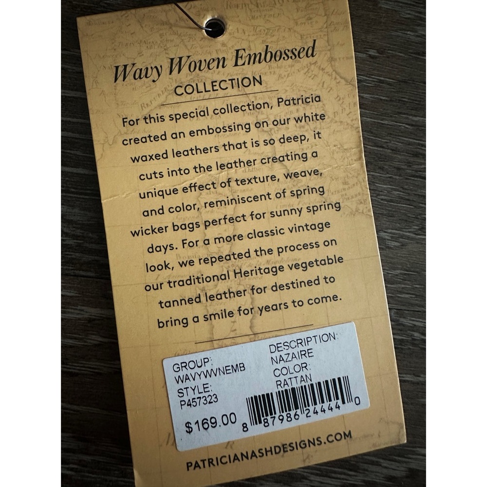 Patricia Nash Cream Crossbody Bag Color: Rattan Real Leather STYLE: P457323 - Picture 11 of 13